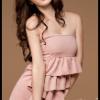Cotton Mixed spinning One-piece Dress DA-824ZB7396J16B1-W300  Product Details: Color(s): Pink, Light-Grey  Ingredients: Cotton Blended   Size (CM): Skirt Length 80; Chest 86 (With Elasticity)   SGD 26.90