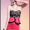 Lace With Polyester Fiber Cotton One-piece Dress GF-8182250x-W230  Product Details: Color(s): Photo Color  Ingredients: Lace + Polyester Fiber Cotton   Size (cm) Chest 64-86cm (Yes Bust Pad); Waist 66cm; Length 60cm   SGD 29.90