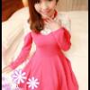 Lace With Polyester Fiber Cotton One-piece Dress GF-81841B2-2384x-W410  Color(s): White, Blue, Black, Rose-red  Ingredients: Lace + Polyester Fiber Cotton   Size (CM): Shoulder Width 33cm; Sleeve Length 59cm; Chest 80cm; Waist 70cm; Length 78cm  SGD 35.90