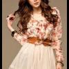Chiffon With Net Yarn One-piece Dress (With Belt) SY-819717961428-W200  Product Details: Color(s): Photo Color  Ingredients: Chiffon + Net Yarn   Size (CM): S: Length 77; Chest 82; Shoulder Width 37; Sleeve Length 57 M: Length 78; Chest 84; Shoulder Width 38; Sleeve Length 58 L: Length 79; Chest 88; Shoulder Width 39; Sleeve Length 59  SGD 33.90
