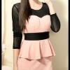 Net Yarn With Cotton One-piece Dress YB-822118706x-W330  Product Details: Color(s): Black, Pink, Blue  Ingredients: Net Yarn + Cotton  Elasticity: Yes  Inner Lining: Nil  Other accessories: Nil   Size (CM): Skirt Length 86CM; Shoulder Width 39CM (Reference Range 34-42CM Inner); Sleeve Length 62CM; Chest 42CM*2 (Reference Range 70-88CM Inner); Waist 32CM*2 (Reference Range 56-64CM Inner); Hip Circ. 46CM*2 (Reference Range 80-96CM Inner)  SGD 31.90